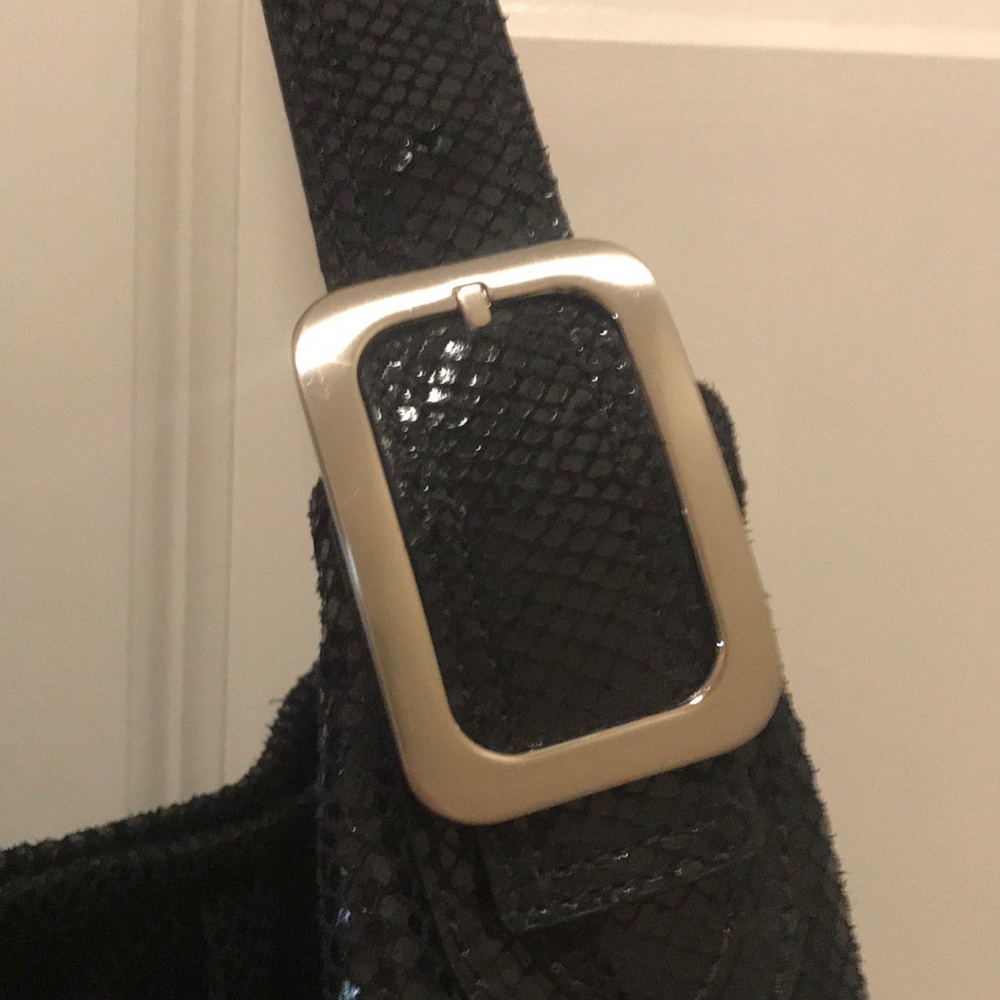 Cole Haan Slouch Handbag, Black Python Leather - image 3